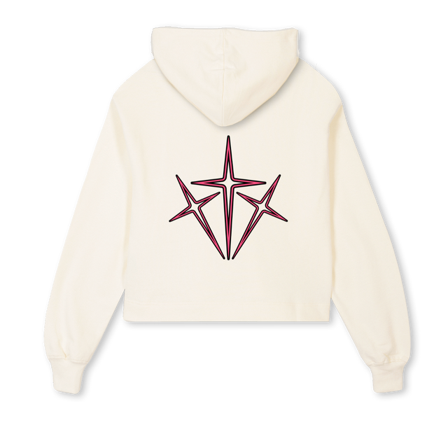 MORGIE  Cream Cropped Hoodie.