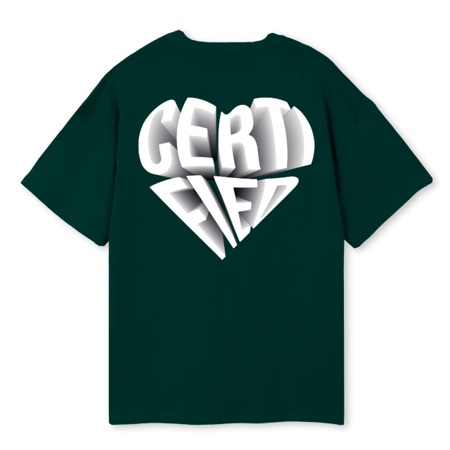 CERTIFED HEARTT Wild Green Oversized Tee.
