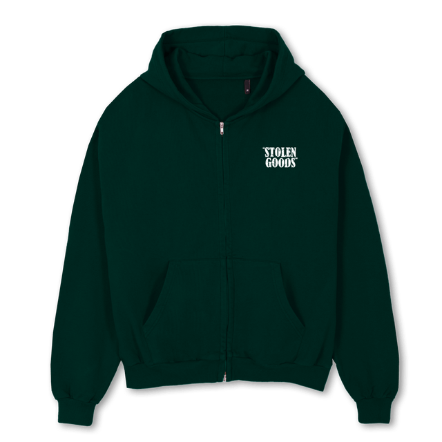 STOLEN GOODS_6  Wild Green Oversized Zipped Hoodie.