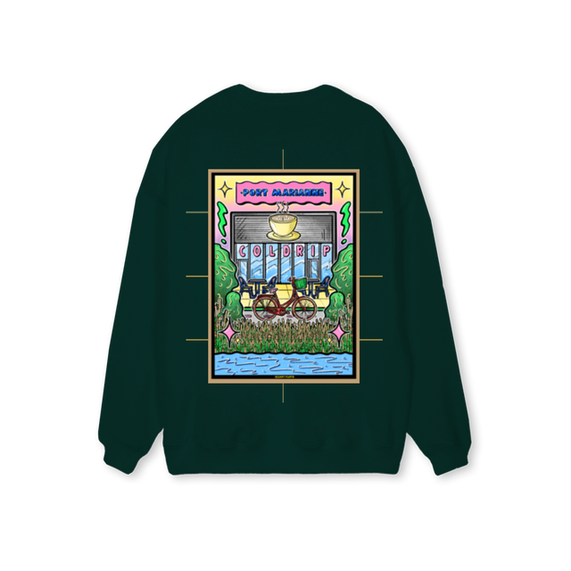 ABDOU Wild Green Regular Crewneck Sweater.