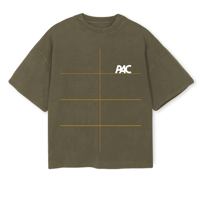PACGREEN Vintage Olive Oversized Boxy Tee.