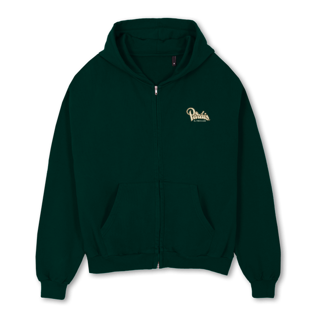 RUNNER Wild Green Oversized Zipped Hoodie.