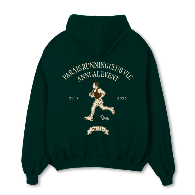 RUNNER Wild Green Oversized Zipped Hoodie.
