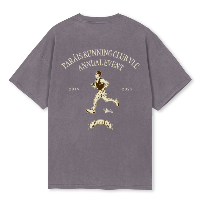 RUNNINGTEE Pigment Grey Oversized Tee.