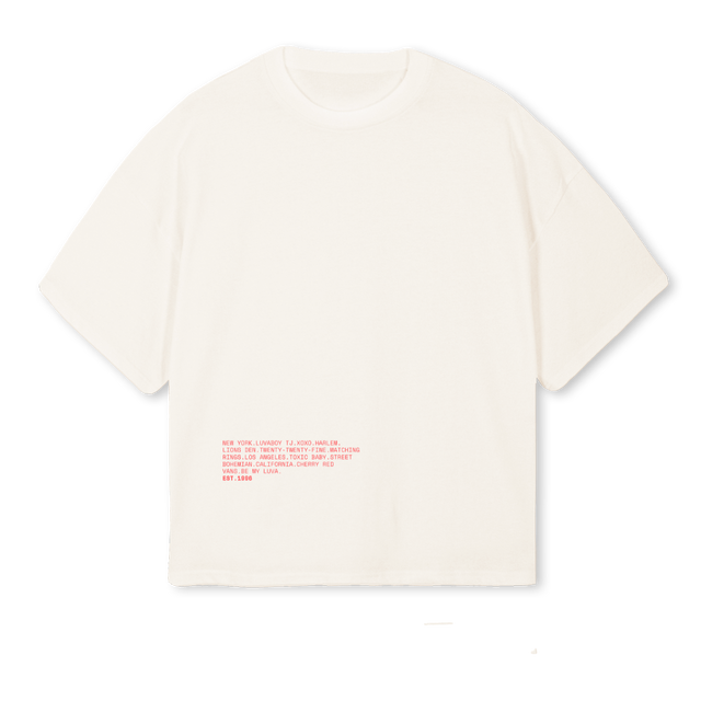 HEY LUVA_1  Vintage White Oversized Boxy Tee.