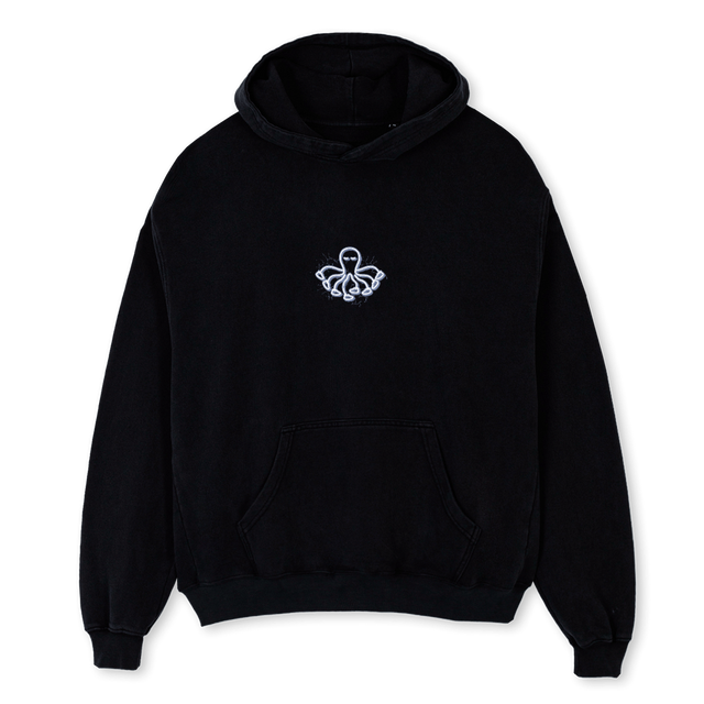SLICKBACKBLACK Black Oversized Hoodie.