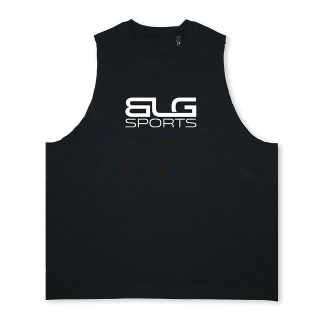 BLG TANK Deep Black Oversized Vest.