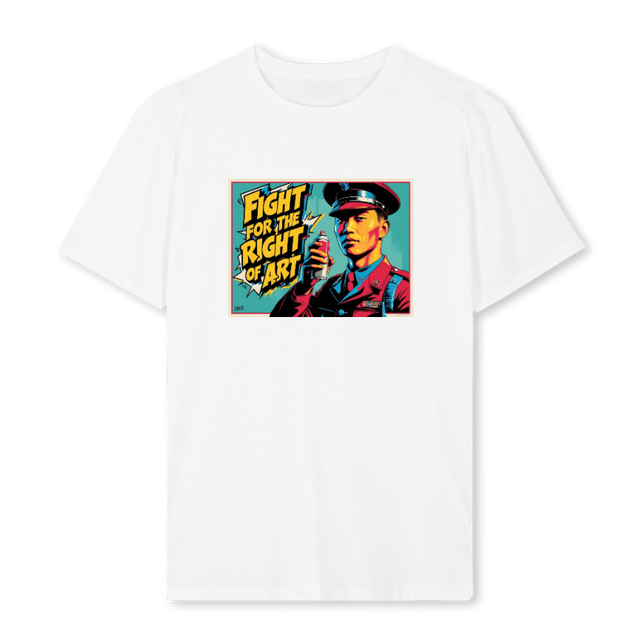 FIGHTFORART White Regular Tee.