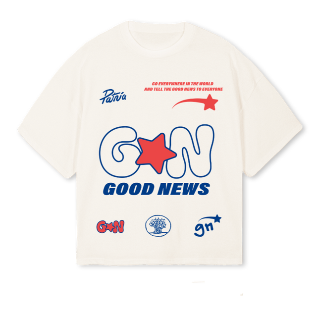 GOODNEWSSHIRT Vintage White Oversized Boxy Tee.