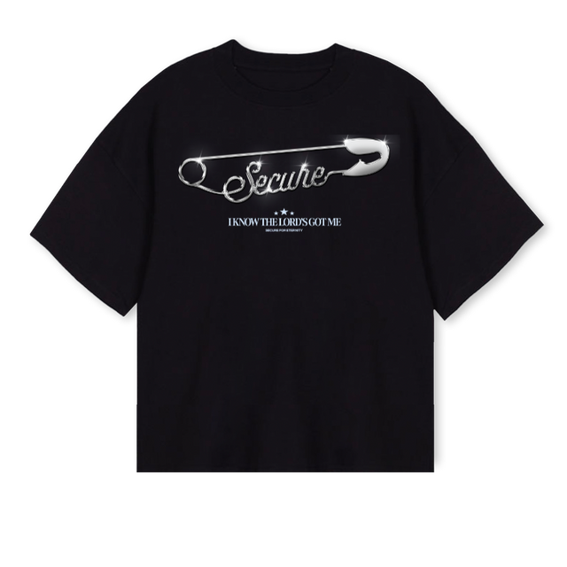 SECURECREW_2 Black Oversized Boxy Tee.