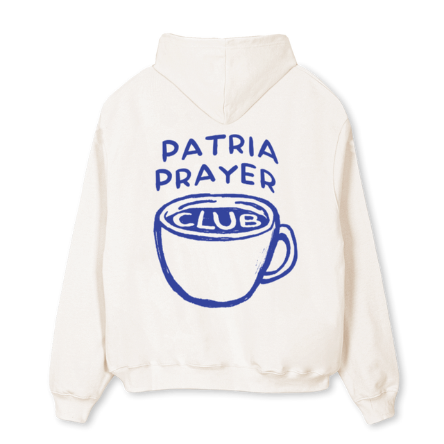 PRAYERCLUBHOODIE Vintage White Oversized Hoodie.