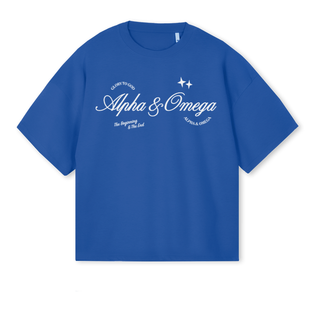 ALPHABLUE Cobalt Blue Oversized Boxy Tee.