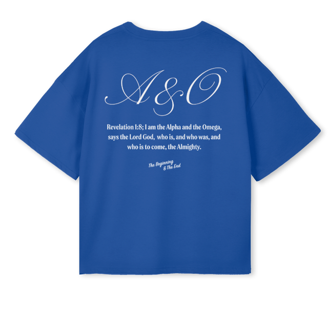 ALPHABLUE Cobalt Blue Oversized Boxy Tee.