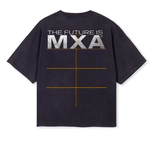 METALFUTUREISMXABLK Vintage Black Oversized Boxy Tee.