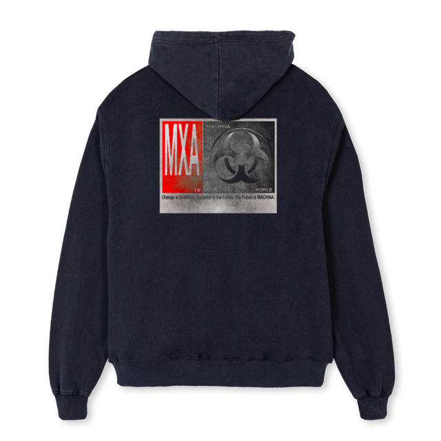 MXABIOMETALBACKBLK Vintage Black Oversized Hoodie.