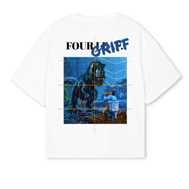 FOR GRIFF White Oversized Boxy Tee.