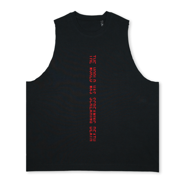 SCREAMINGSLEEVELESS Deep Black Oversized Vest.