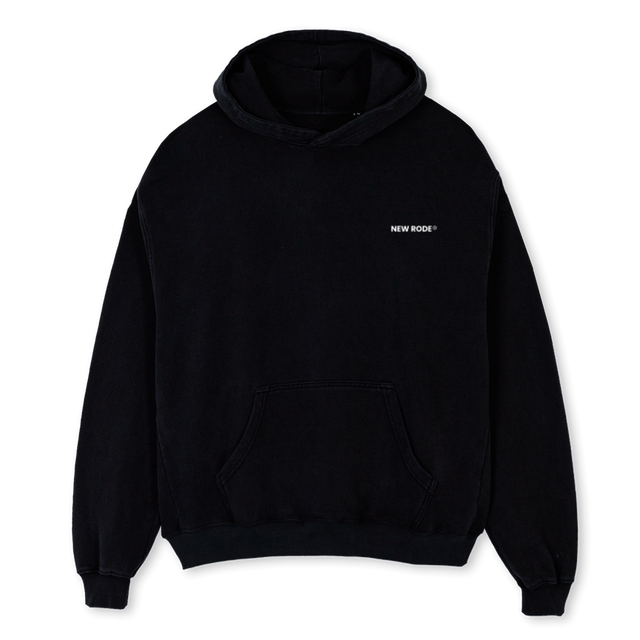 TRUSTTHEMAKTUB Black Oversized Hoodie.