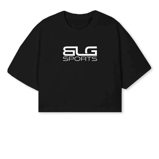 BLGCROP Black Cropped Oversized Tee.