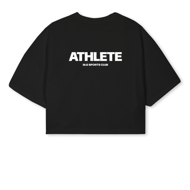 BLGCROP Black Cropped Oversized Tee.