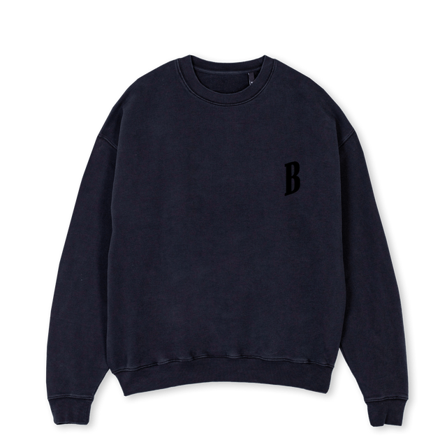 SWEATLOGOS Vintage Black Oversized Crewneck Sweater.