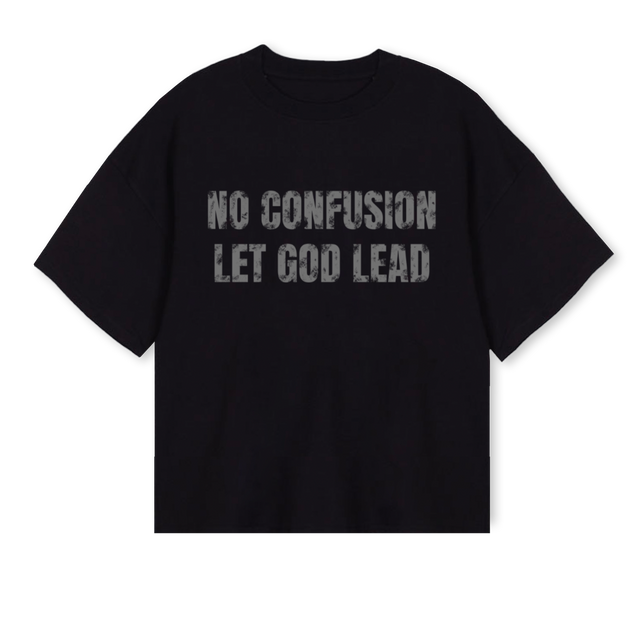 AP NO CONFUSION Black Oversized Boxy Tee.