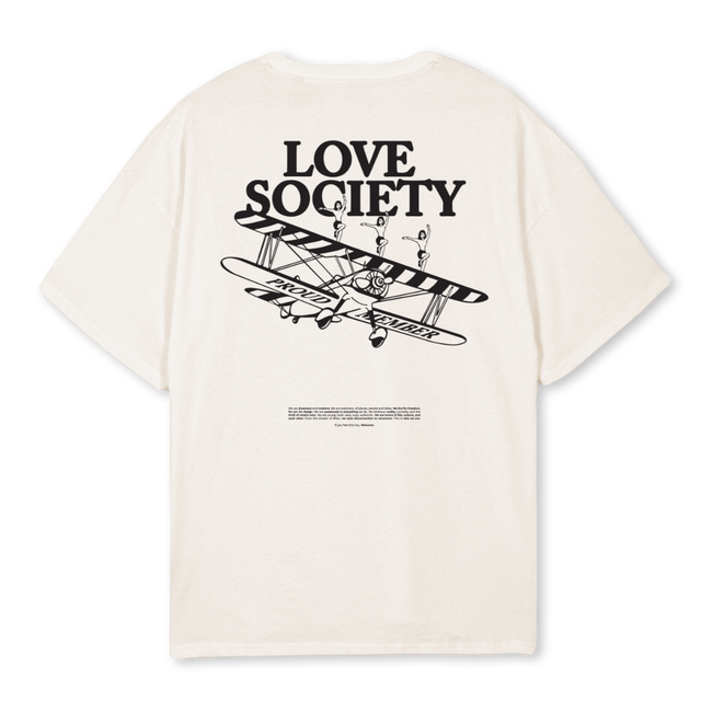 LOVEPLANETEE Vintage White Oversized Tee.