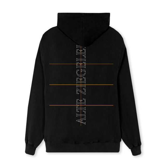 BASI PRINT ZI Black Regular Zipped Hoodie.