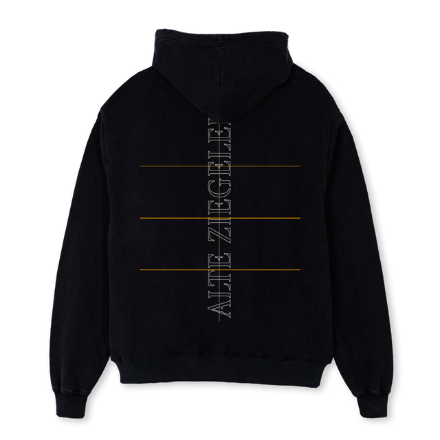 BASI PRINT OZIP Black Oversized Zipped Hoodie.
