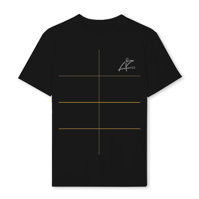 BASI PRINT Black Regular Tee.