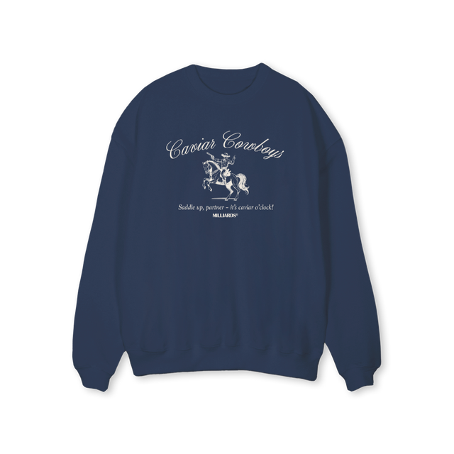 COWBOYSCREWNECK Navy Blue Regular Crewneck Sweater.