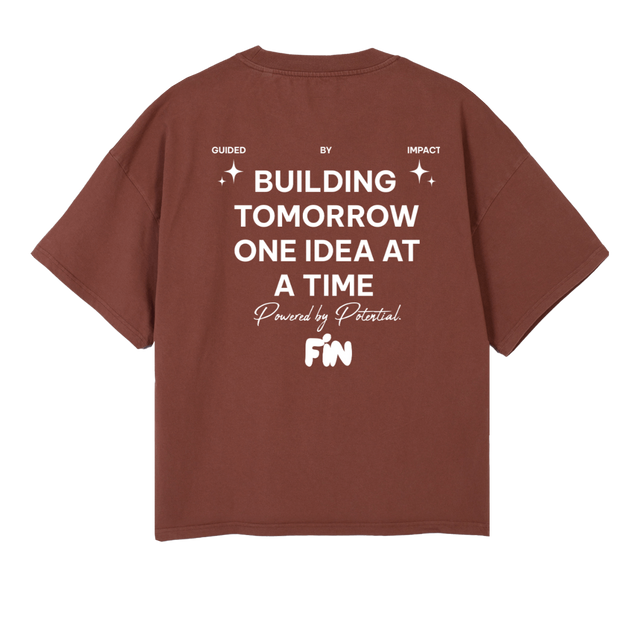 THEFINFUTUREBEGINSBR Vintage Brown Oversized Boxy Tee.