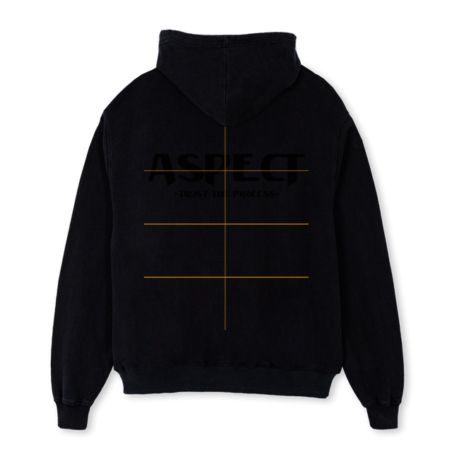 ASPECT  Black Oversized Hoodie.