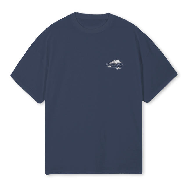 CLOUDS Navy Blue Oversized Tee.