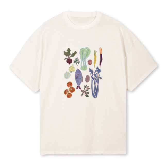RECETTE DEUX Vintage White Oversized Tee.