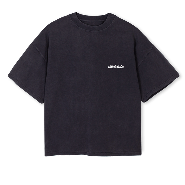 PRIMARYLOGOTEE Vintage Black Oversized Boxy Tee.