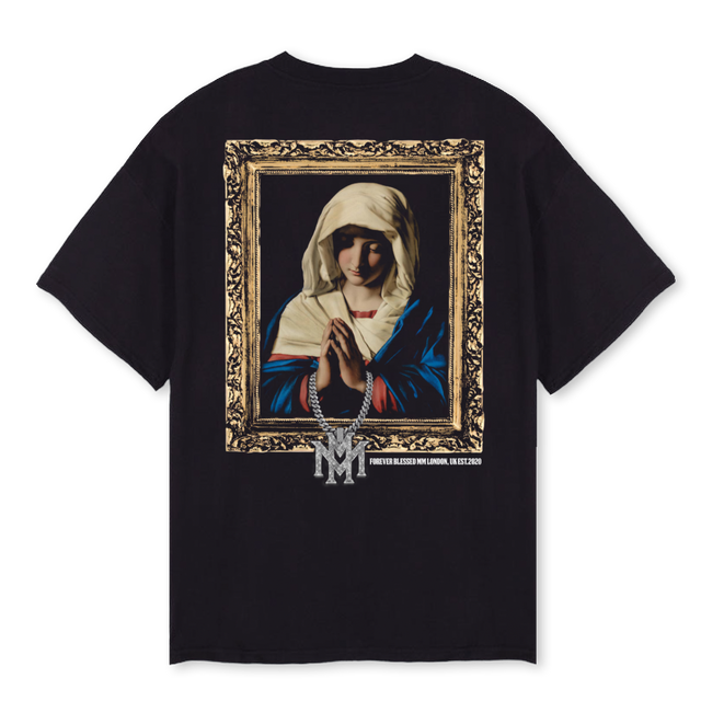 MMVIRGIN MARY Black Oversized Tee.