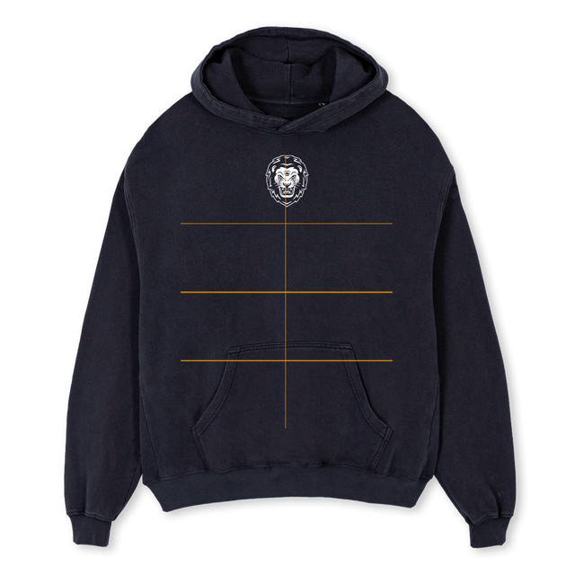 HOODIELUMBEARD Vintage Black Oversized Hoodie.
