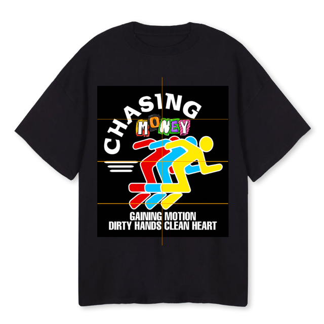 GAINING MOTIONS Black Oversized Tee.