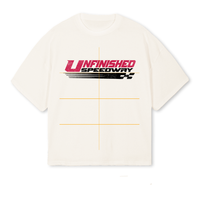 SPEEDWAY DESIGNS Vintage White Oversized Boxy Tee.
