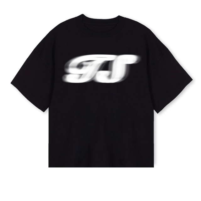 TSGLOWTEE Black Oversized Boxy Tee.