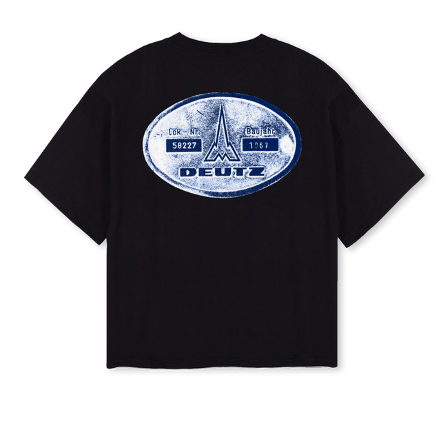 TSDEUTZTEE Black Oversized Boxy Tee.