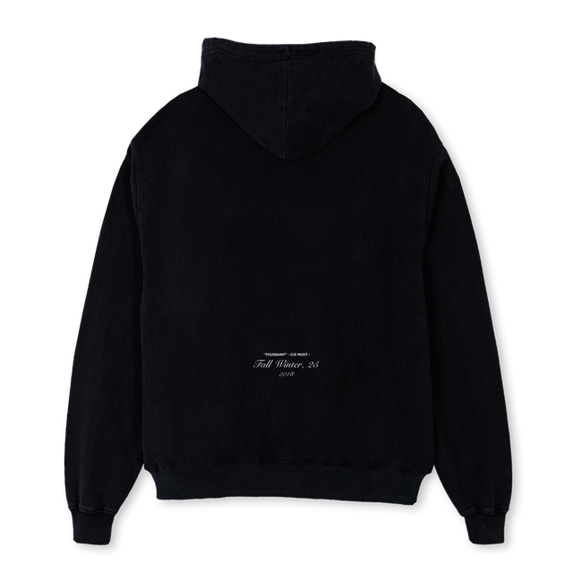 TSGLOWZIPPER Black Oversized Zipped Hoodie.