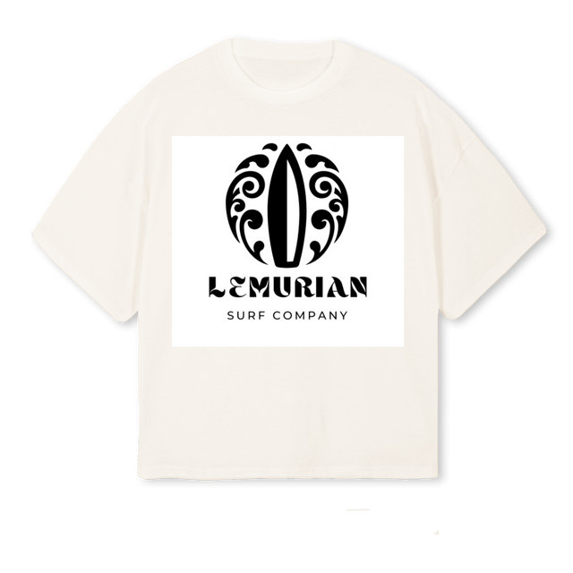 LEMURIAN BIG FRONT Vintage White Oversized Boxy Tee.