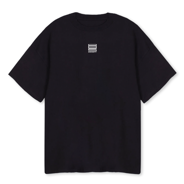 SOCIETY Black Oversized Tee.