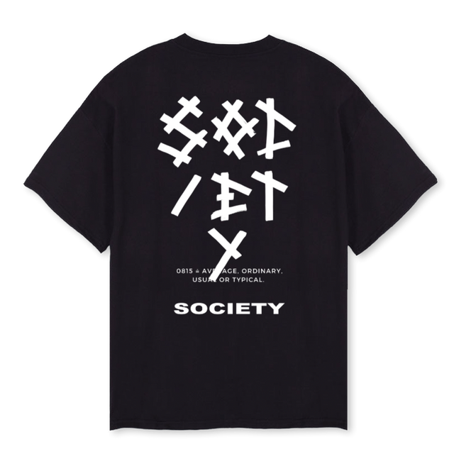 SOCIETY Black Oversized Tee.