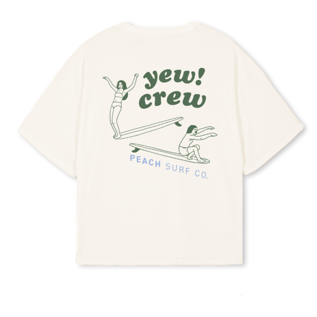 FRONTBACKGREENBLUE Vintage White Oversized Boxy Tee.