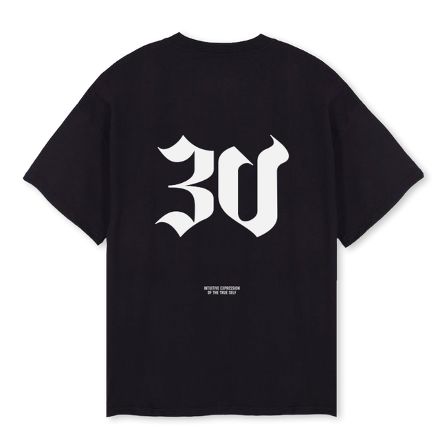 THIRDVOICEDROPONE_3 Black Oversized Tee.