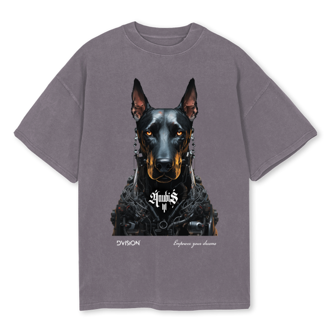 ANUBISTWO Pigment Grey Oversized Tee.
