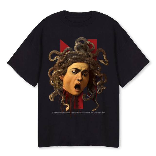 MEDUSABLK Black Oversized Tee.
